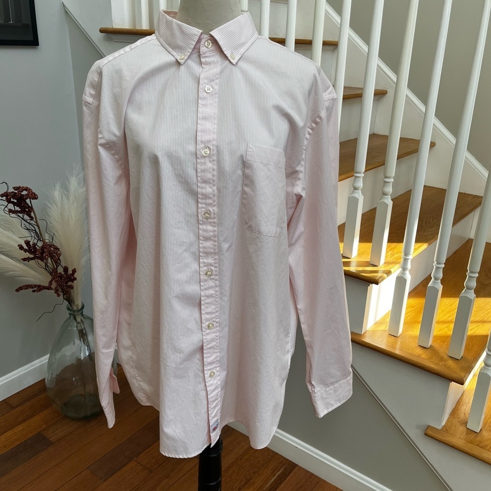 Vineyard Vines Men’s XL Classic Fit Murray Shirt Button Up Pink and White Stripe